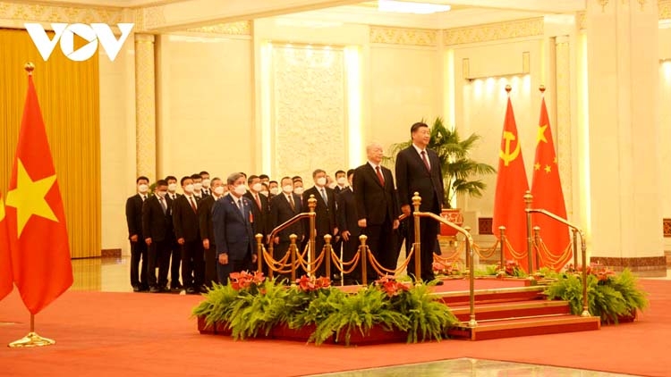 Vietnamese Party leader warmly welcomed in Beijing
